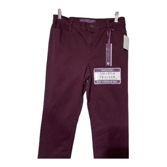 Gloria Vanderbilt Women's Amanda Premium‎ Twill Trouser Pants Purple Size 6P NWT - Picture 1 of 4